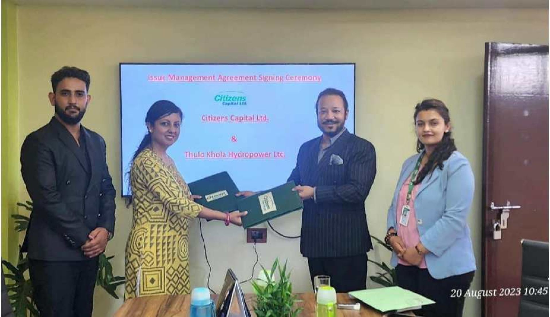 सिटिजन्स क्यापिटल र ठूलोखोला हाइड्रोपावर बीच साधारण शेयर निष्काशन सम्झौता