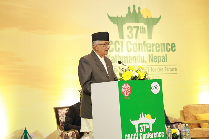 जलविद्युत क्षेत्रमा लगानी गर्न अन्तर्राष्ट्रिय उद्योगी व्यापारीलाई राष्ट्रपतिकाे आग्रह 