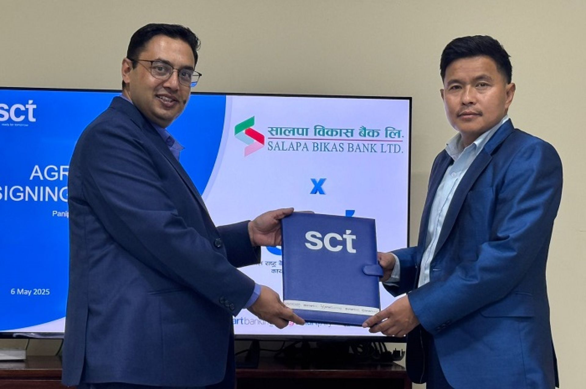 स्मार्ट च्वाईस टेक्नोलोजिज र सालपा विकास बैंकबिच एससीटी युपीआइ कार्ड जारी गर्ने सम्झौता 