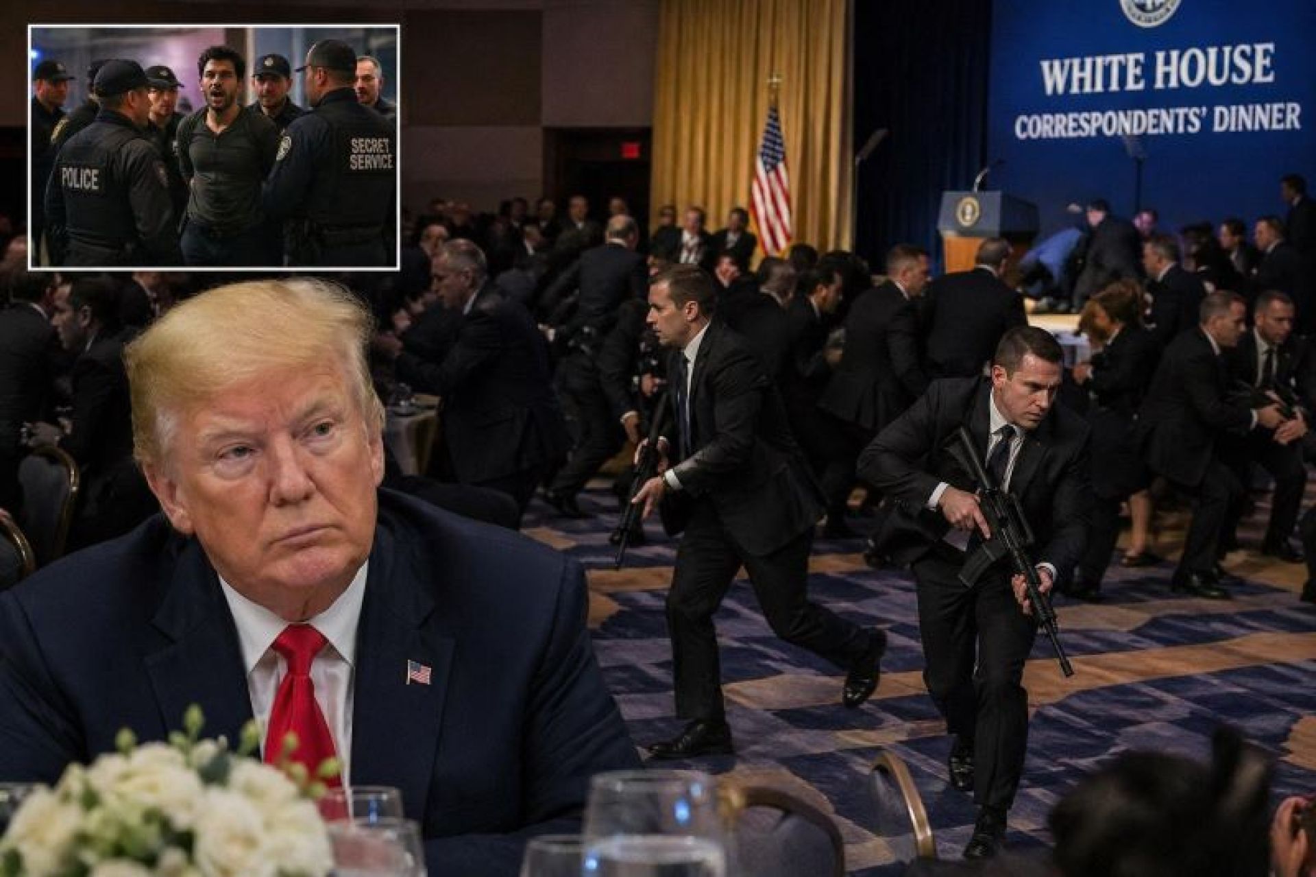 राष्ट्रपति ट्रम्प सहभागि कार्यक्रममा गोली चल्यो, आक्रमणकारी प्रहरीको नियन्त्रणमा