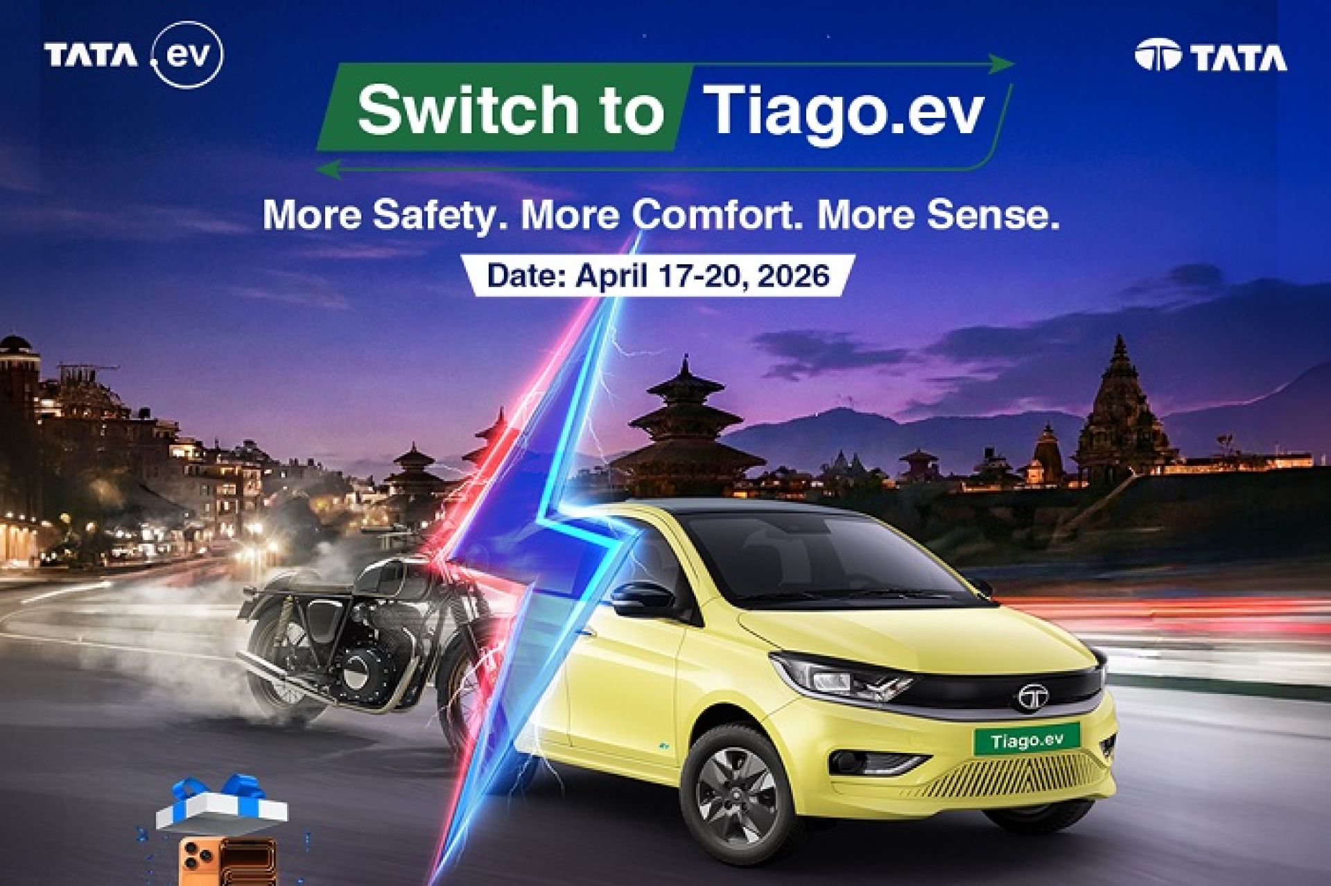 बाइक-स्कुटर साटेर टियागो इभि चढ्ने मौकाः टाटा मोटर्सको ‘स्विच टु टियागो इभी’एक्सचेन्ज क्याम्प